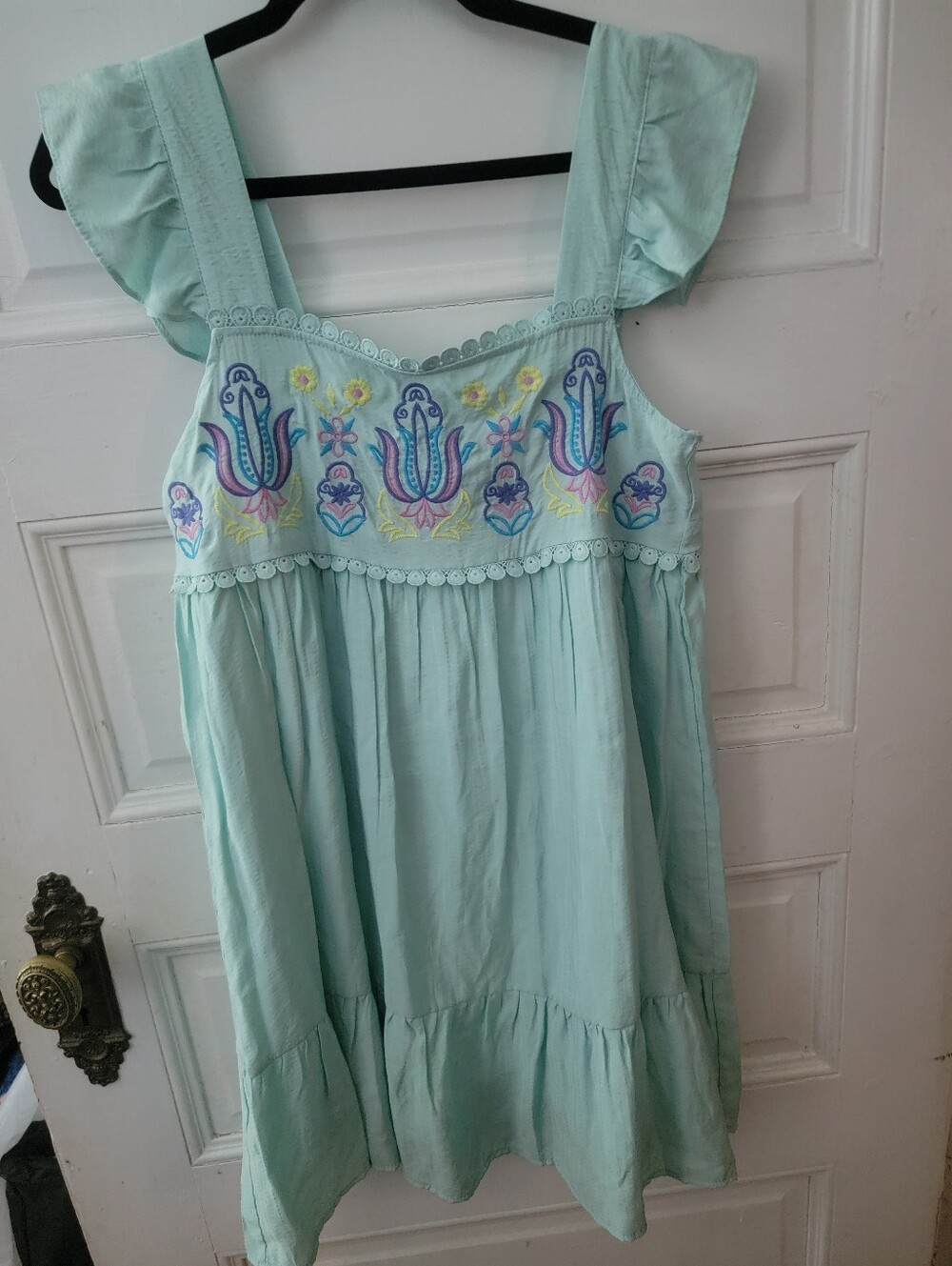 Blu Pepper Light Aqua Embroidered Sundress